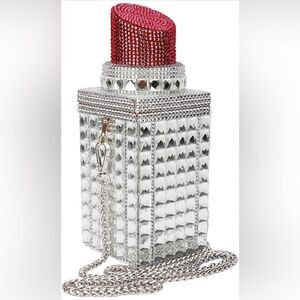 SUPER CUTE Red Lipstick Purse with Detachable Strap